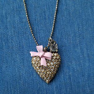 Betsey Johnson Pavé Stone Heart Necklace - EPC